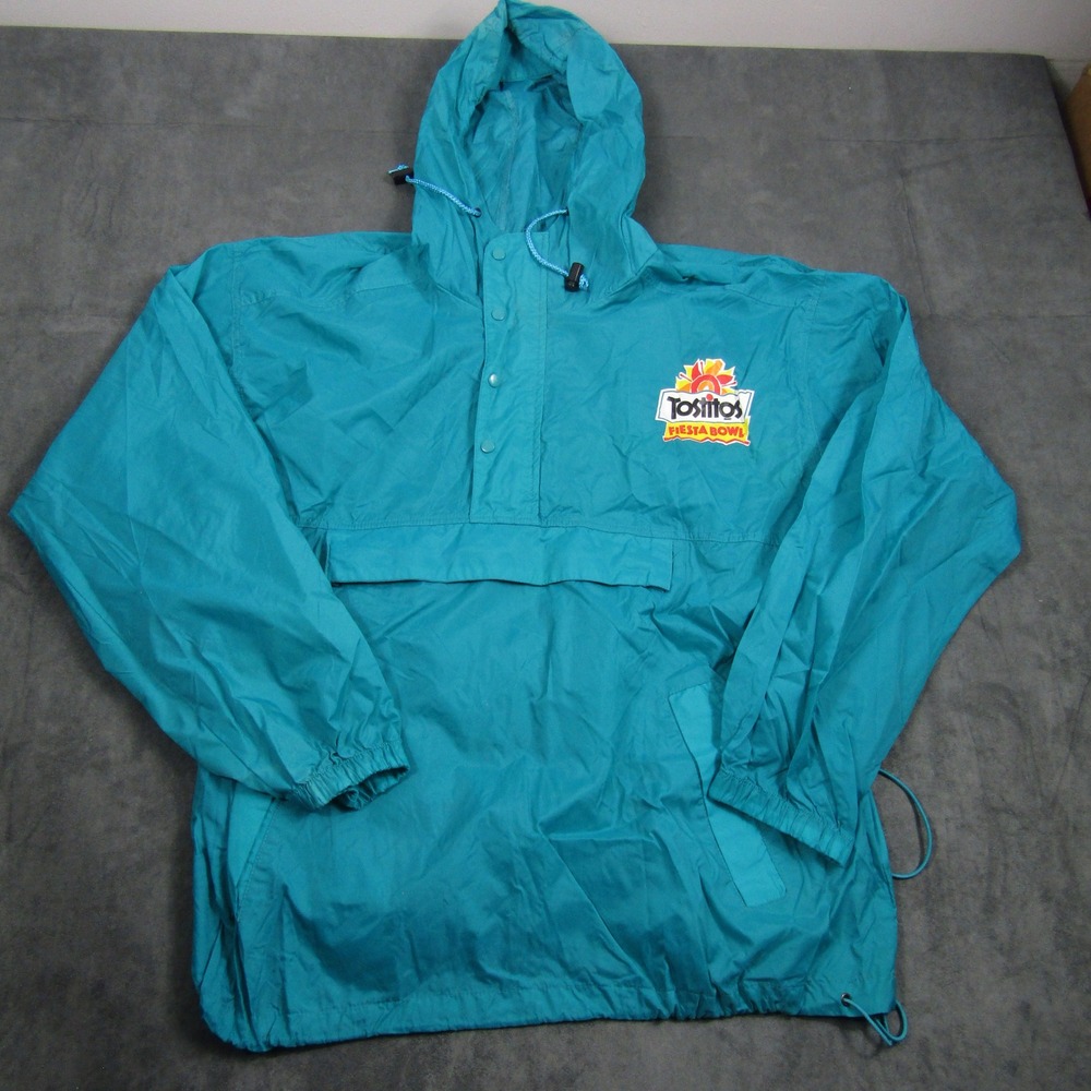 Tri-Mountain Anorak Mens XL Teal Tostitos Fiesta Bowl Vintage Windbreaker Jacket